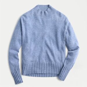 J Crew 100% Cashmere Mockneck Sweater in Heather River (blue) Size M EUC